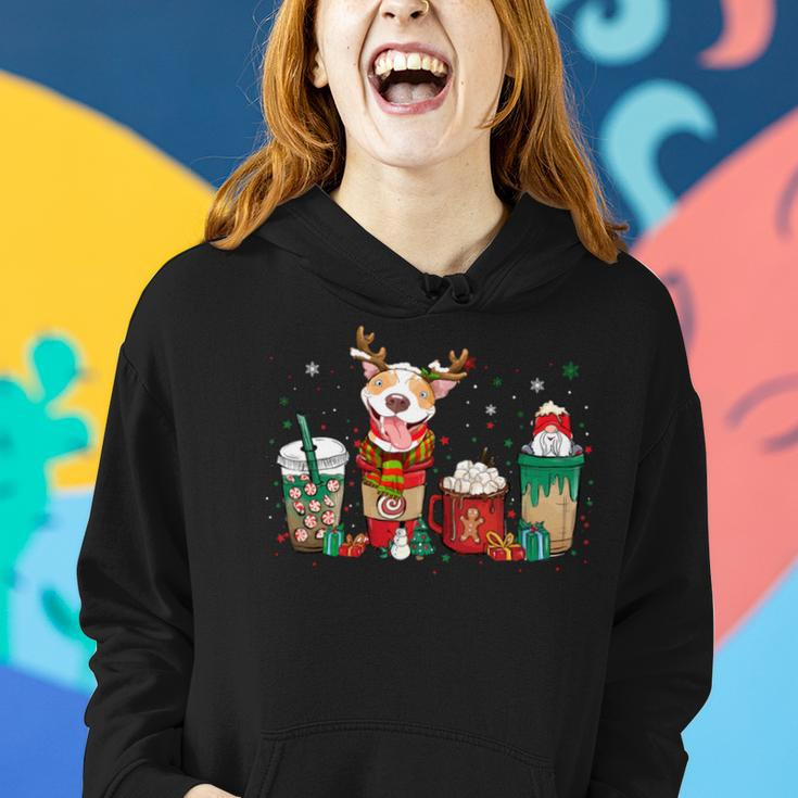 Pitbull Dog Coffee Lover Latte Christmas Women Hoodie Gifts for Her