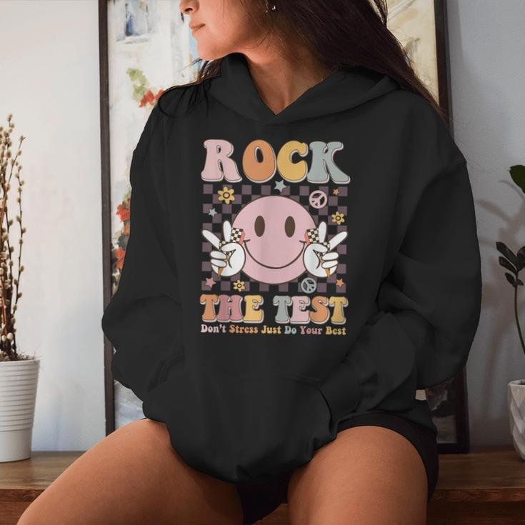 Rock The Test Of Testing Day Teacher Women Hoodie Gifts for Her