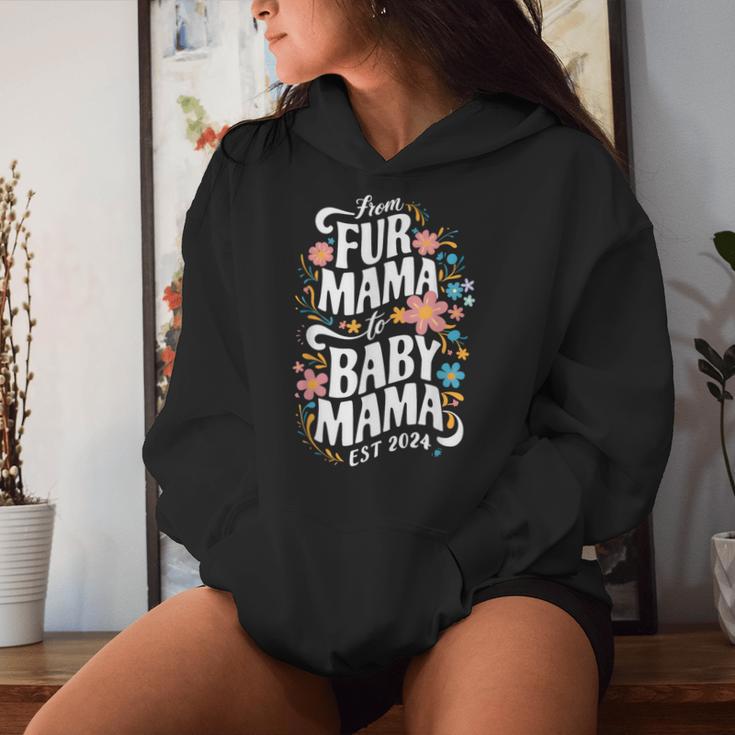 From Fur Mama To Baby Mama Est 2024 Katzenbesitzer Mama Schwanger Kapuzenpullover für Damen Geschenke für Sie