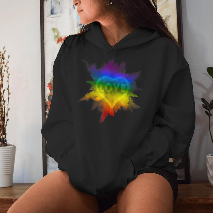 Gay Flag Pride Rainbow Top Exploding Love Lgbtq Flag Women Hoodie Gifts for Her