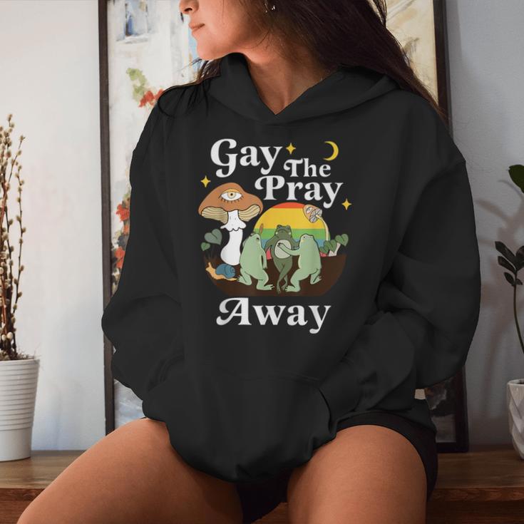 Gay The Pray Away Frog Rainbow Lgbt Gay Lesbian Pride Month Women Hoodie Gifts for Her