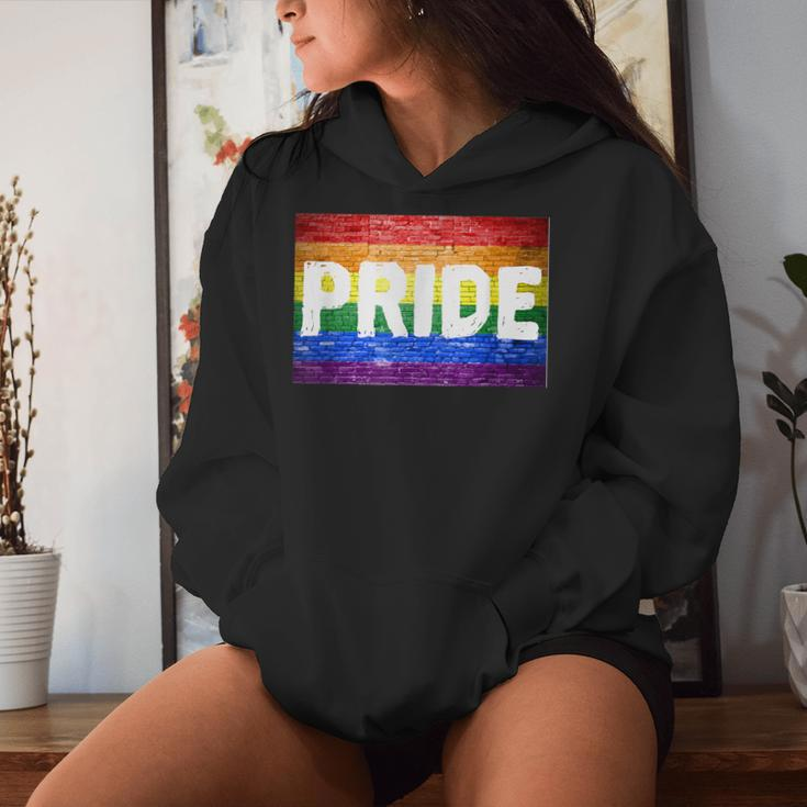 Gay Pride Proud Lgbt Rainbow Graffiti Sign Flag Women Hoodie Gifts for Her