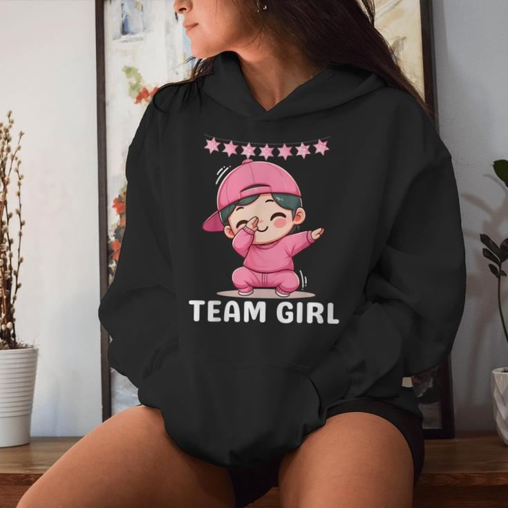 Gender Reveal Party Team Girl Dabbing Cute Baby Pink Teams Women Hoodie Gifts for Her