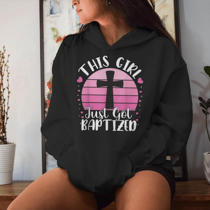 This Girl Just Got Baptized Christian Communion Baptism 2024 Women Hoodie Gifts for Her