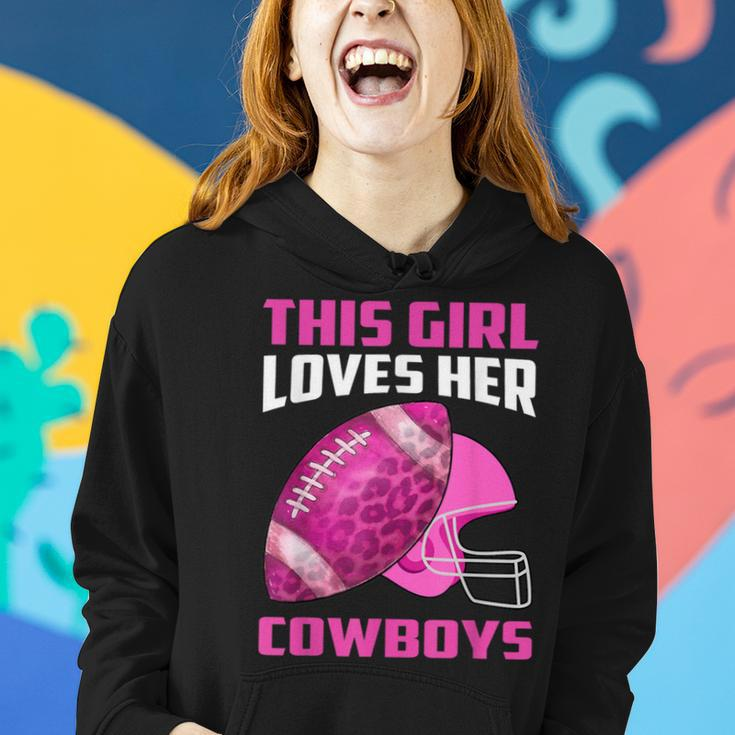 This Girl Loves Her Cowboys Football American Lovers Cowboys Women Hoodie Gifts for Her
