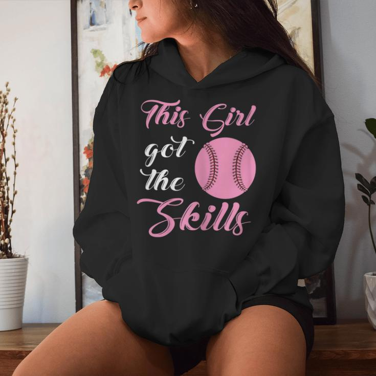 This Girl Got The Skills Softball Player Girl Women Hoodie Gifts for Her
