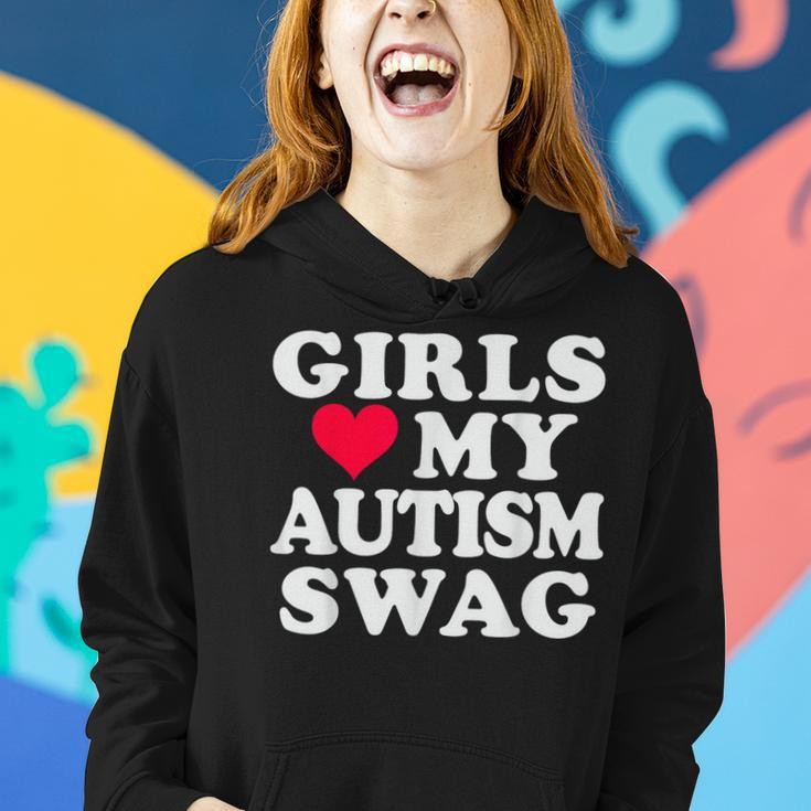 Girls Love My Autism Swag Autistic Boy Awareness Idea Women Hoodie Gifts for Her