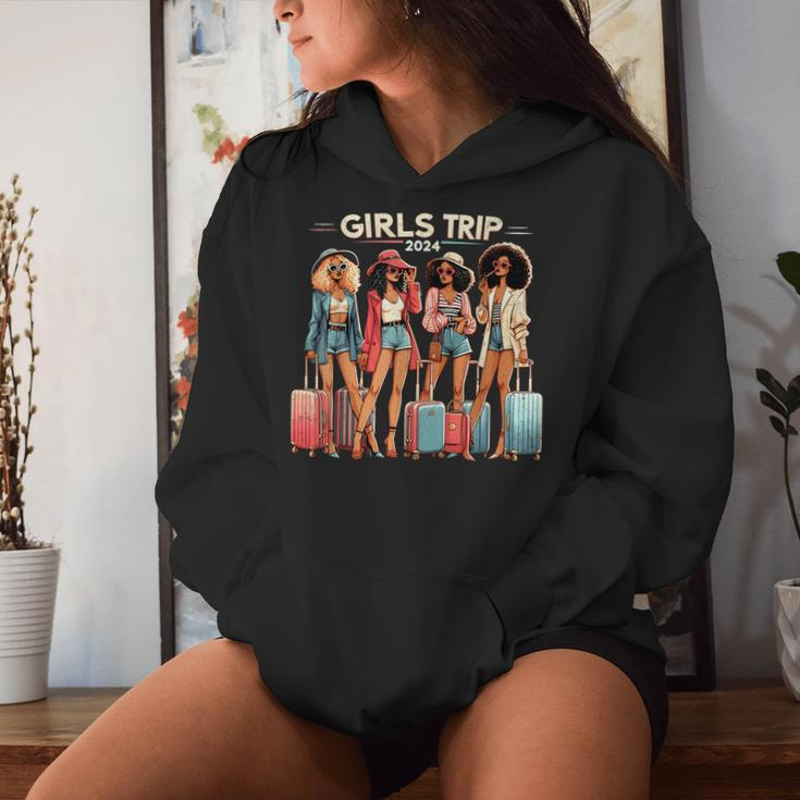 Girl's Trip 2024 Black Bestie Matching Black Vacation Women Hoodie Gifts for Her
