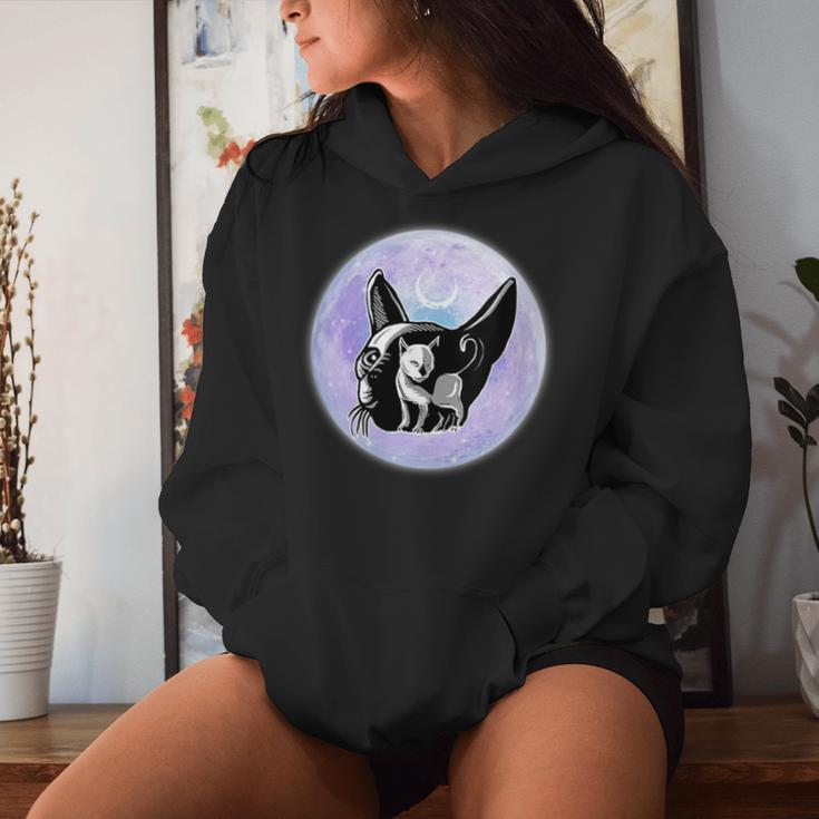 Gothic Cats Full Moon Aesthetic Vaporwave Women Hoodie Gifts for Her