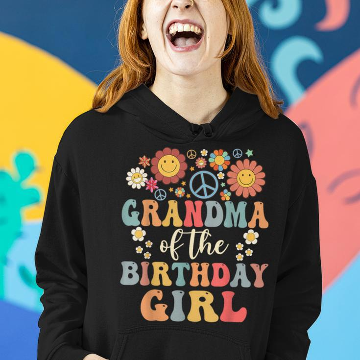Grandma Of The Birthday Girl Groovy Themed Family Matching Women Hoodie Gifts for Her