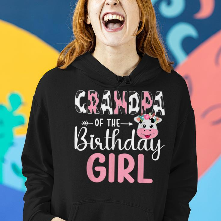 Grandpa Of The Birthday Girl Farm Cow 1 St Birthday Girl Women Hoodie Gifts for Her