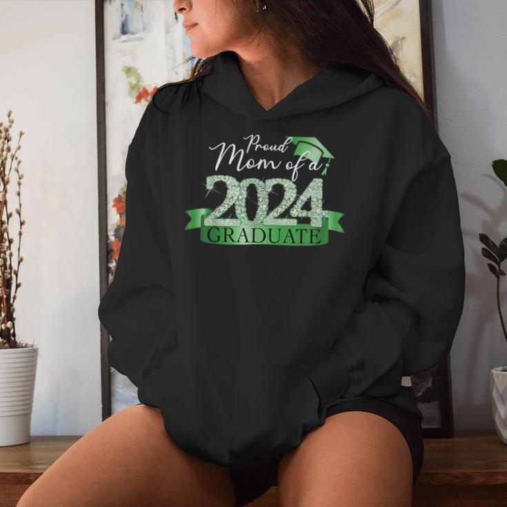 Green Black Proud Mom Of A 2024 Graduate Decoration Women Hoodie Gifts for Her