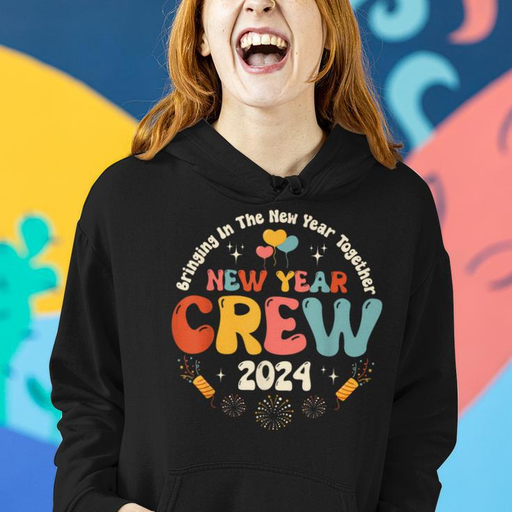 Groovy 2024 New Year's Crew Family Couple Friends Matching Women Hoodie Gifts for Her