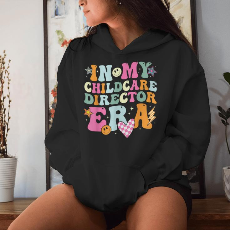 Groovy In My Childcare Director Era Retro Women Hoodie Gifts for Her