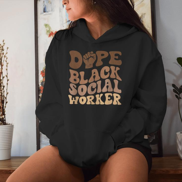 Groovy Dope Black Social Worker Black History Month Women Hoodie Gifts for Her