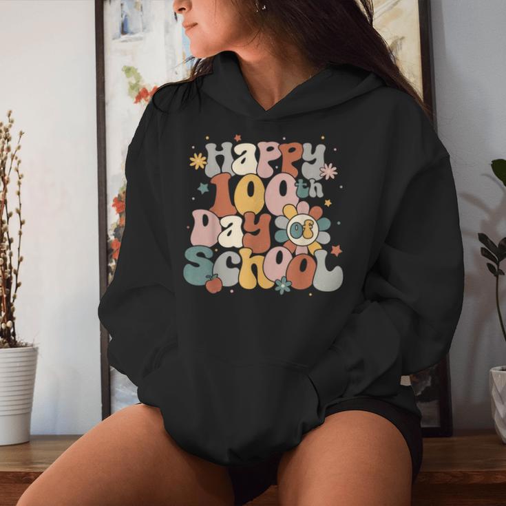 Groovy Happy 100Th Day Of School For Teacher Student Women Hoodie Gifts for Her