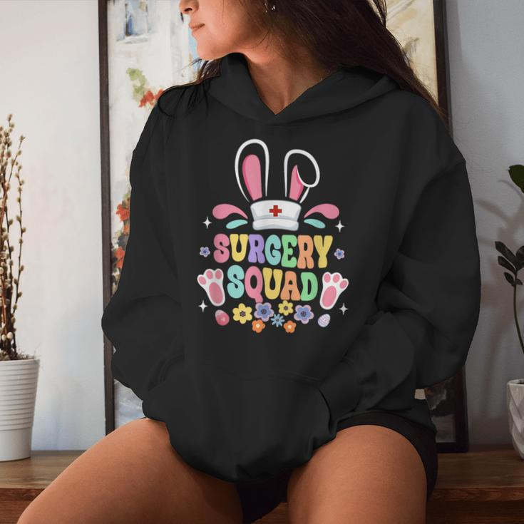 Groovy Surgery Squad Surgical Tech Nurse Bunny Ear Easter Women Hoodie Gifts for Her
