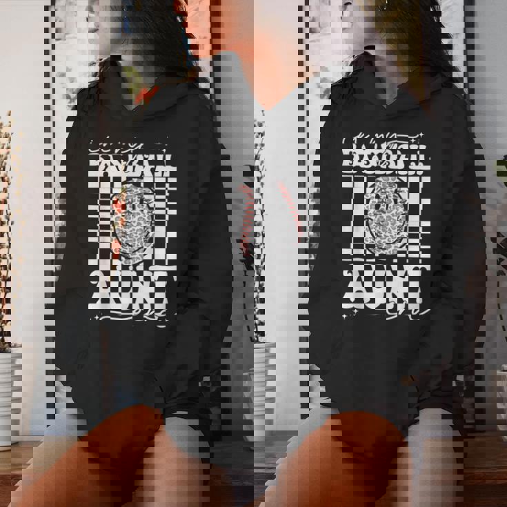 Groovy Vintage In My Baseball Aunt Era Baseball Aunt Auntie Women Hoodie Gifts for Her