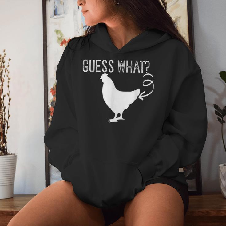 Guess What Chicken Butt Chicken Butt Joke Women Hoodie Gifts for Her