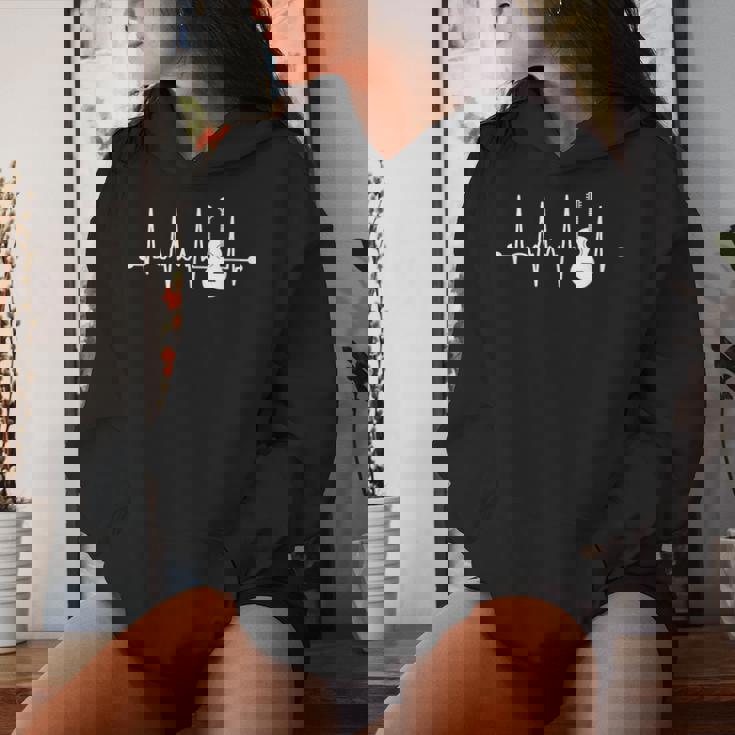 Guitarra Acústica Latido Del Corazón Guitarra Mú Cuello Sudadera con capucha para mujer Regalos para ella