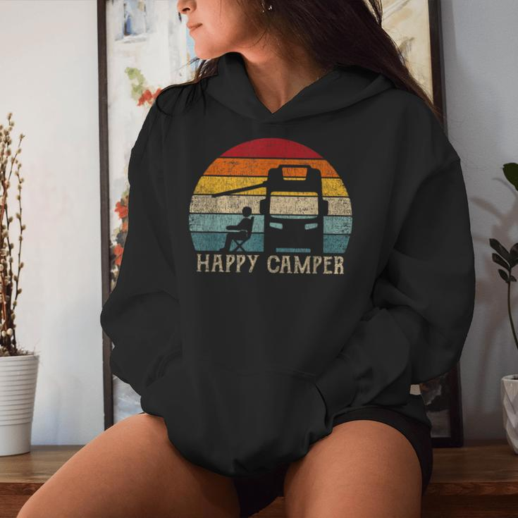 Happy Camper Rv Camping Retro Sun 70S 80S Women Hoodie Gifts for Her