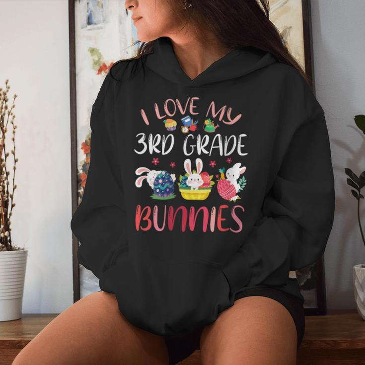 Happy Easter Day Teacher I Love My 3Rd Grade Bunnies Student Women Hoodie Gifts for Her
