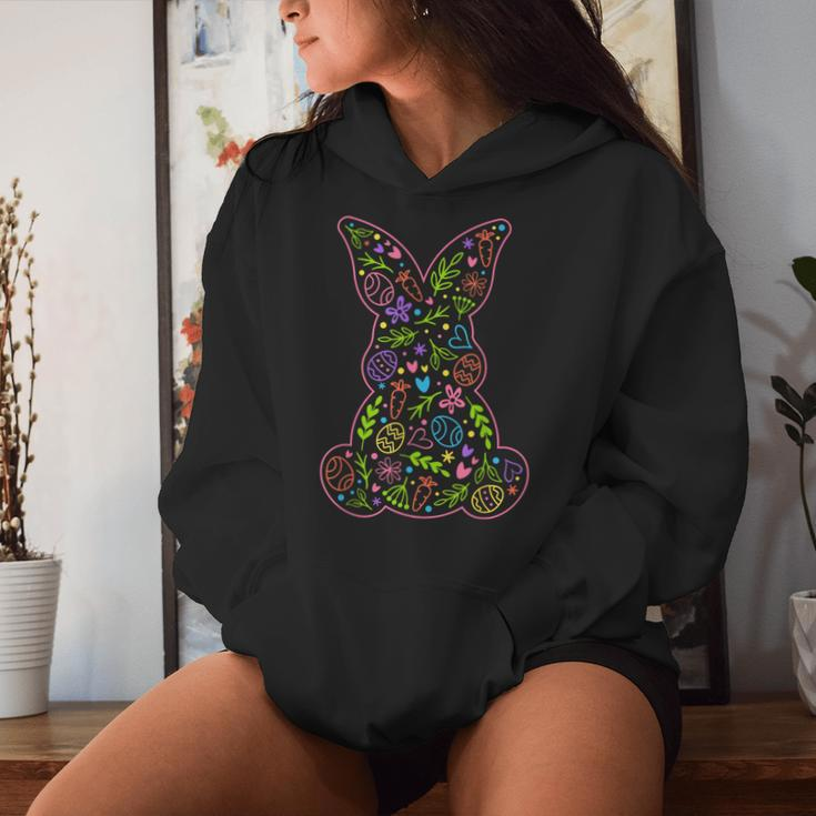 Happy Easter Rabbit Bunny Flowers Hunting Egg Girls Women Hoodie Gifts for Her