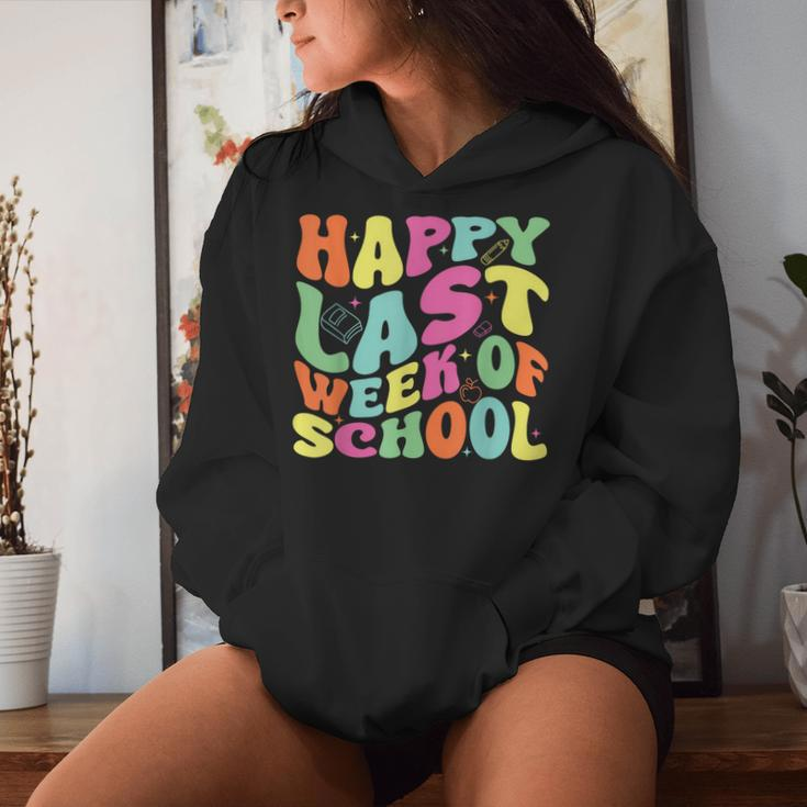 Happy Last Week Of School For Teachers And Student Groovy Women Hoodie Gifts for Her