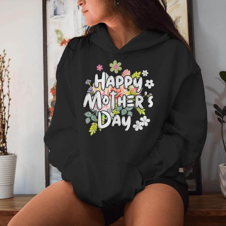 Happy Mother's Day Floral Mom Mommy Grandma 2024 Women Hoodie Gifts for Her