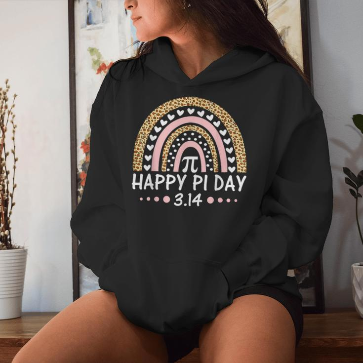 Happy Pi Day Mathematic Math Teacher Leopard Rainbow Women Hoodie Gifts for Her