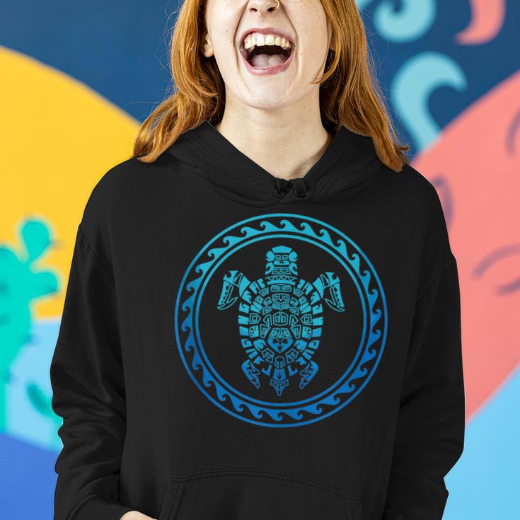 Hawaiian Tribal Sea Turtle Polynesian Symbol Women Hoodie Gifts for Her