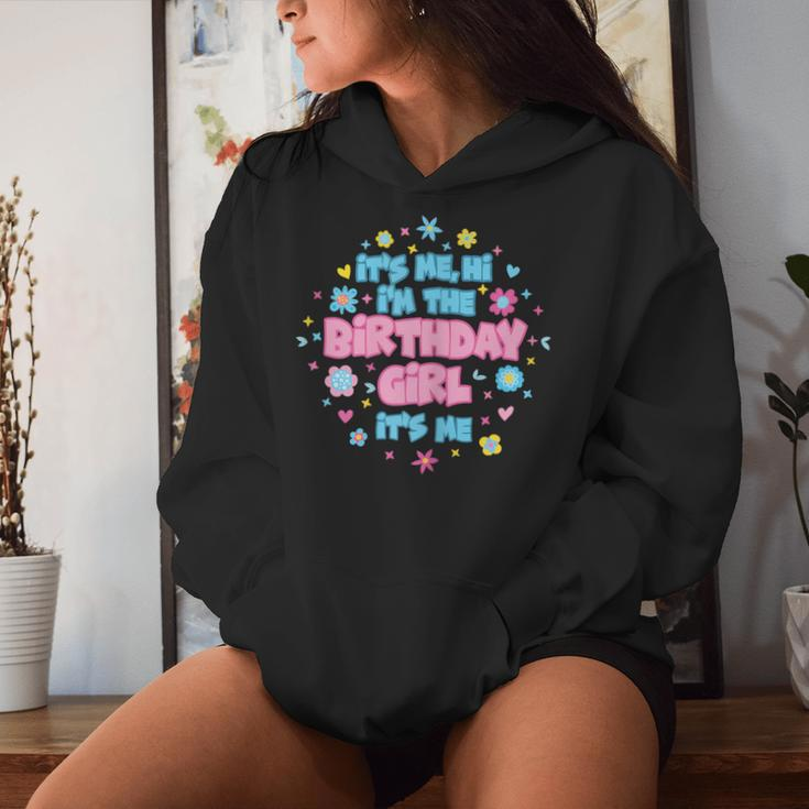 Hi I'm Birthday Girls Flowery Cute Pop Sparkles Women Hoodie Gifts for Her