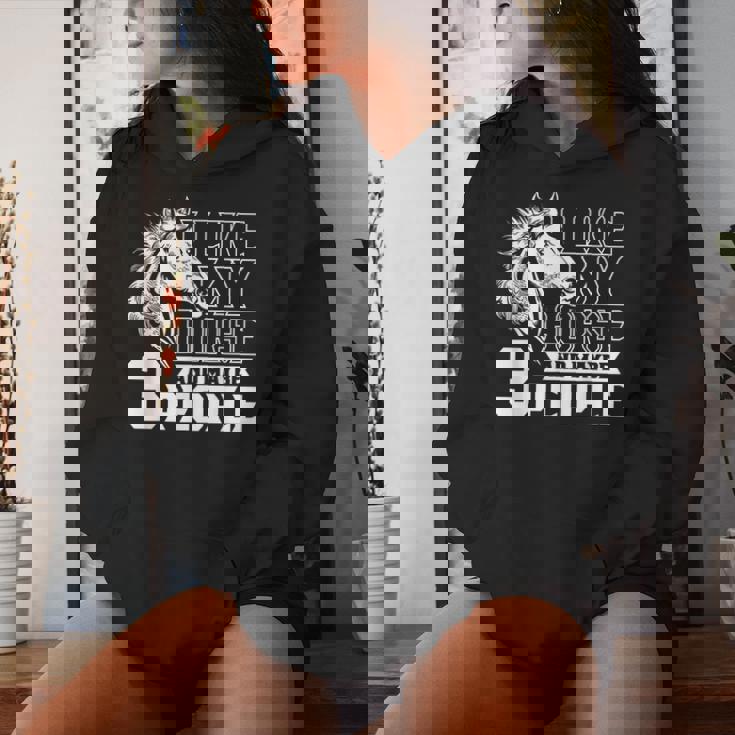 I Like Horses And Maybe 3 People Lover Rider Horse Riding Women Hoodie Gifts for Her