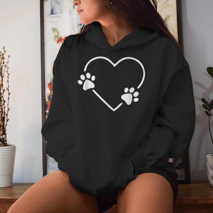 Hund Mutter Mama Mutter Besitzer Hund Pfote Herz Kapuzenpullover für Damen Geschenke für Sie