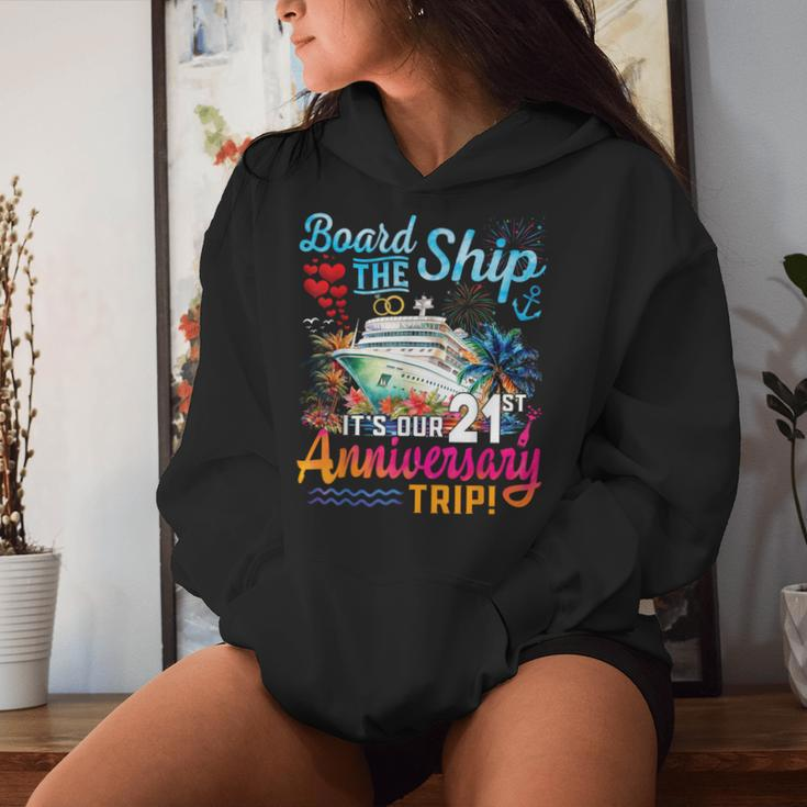 Husband Wife 21St Marriage Anniversary Cruise Ship Vacation Women Hoodie Gifts for Her