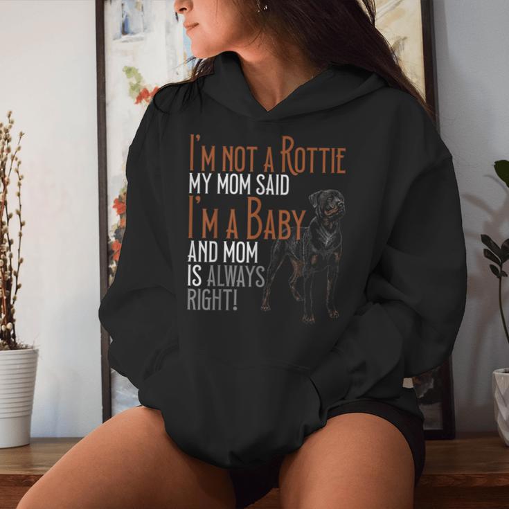 Ich Bin Kein Rottie Meine Mutter Sagte Ich Bin Ein Baby Rottweilers Dog Mom Kapuzenpullover für Damen Geschenke für Sie