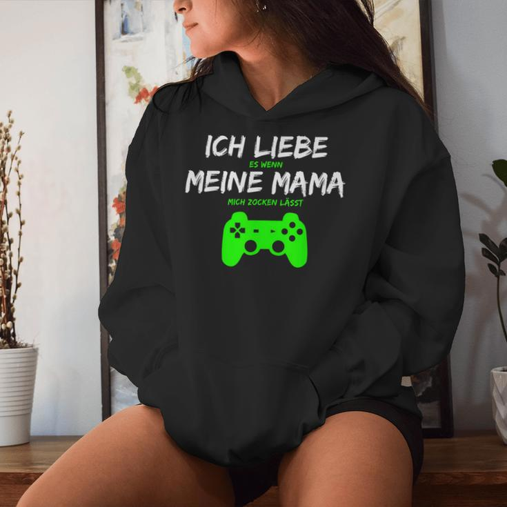 Ich Liebe Es Wenn Meine Mama Mich Zocken Lässt Kapuzenpullover für Damen Geschenke für Sie