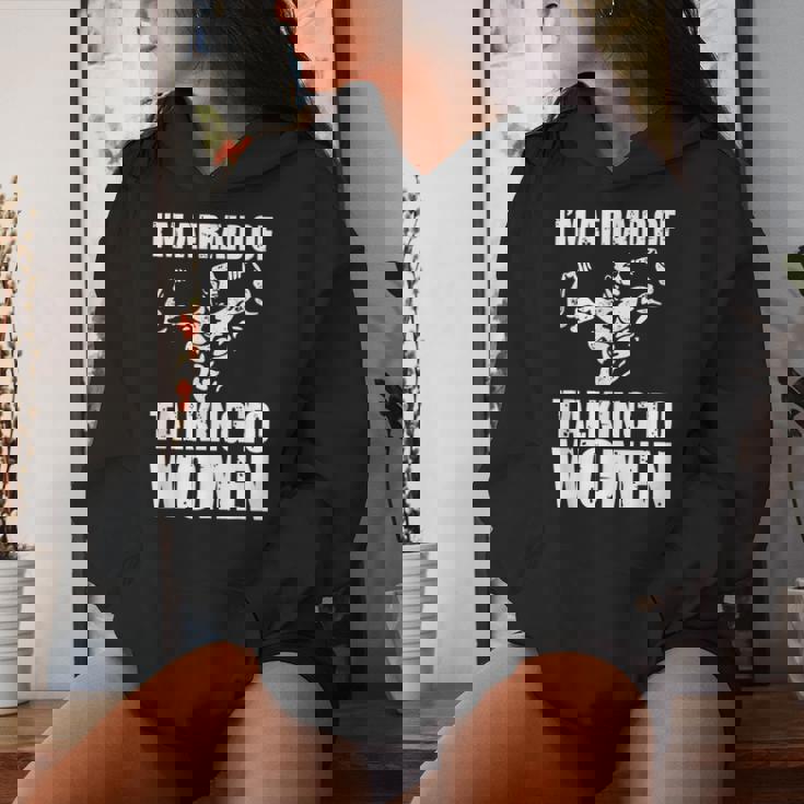 I'm Afraid Of Talking To Entrenamiento Satírico Sudadera con capucha para mujer Regalos para ella