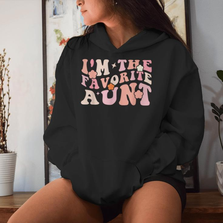 I'm The Favorite Aunt Cute Newborn Family Groovy Women Hoodie Gifts for Her