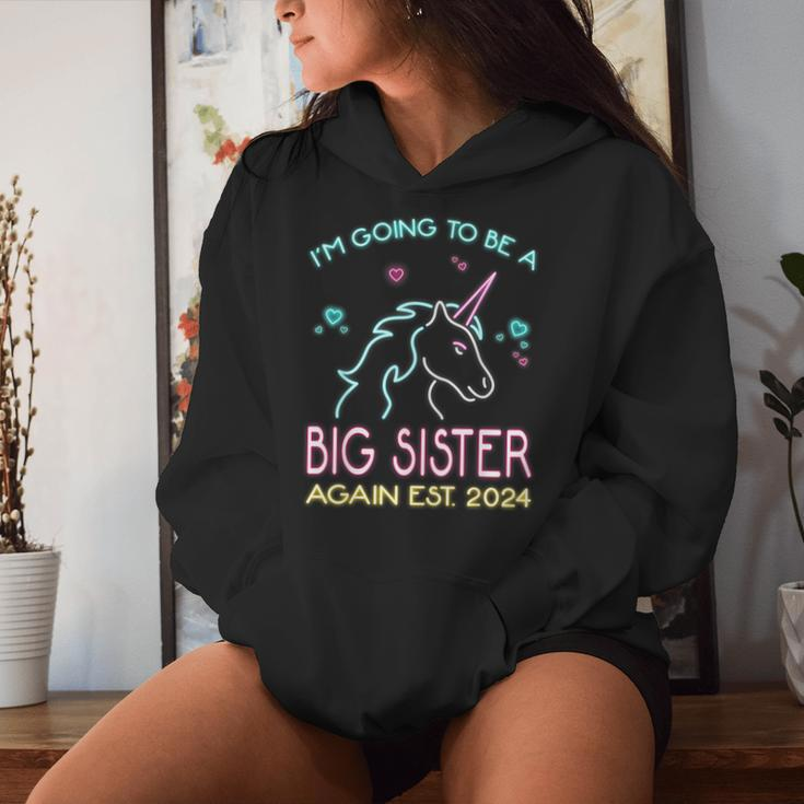 I'm Going To Be A Big Sister Again Est 2024 Unicorn Women Hoodie Gifts for Her