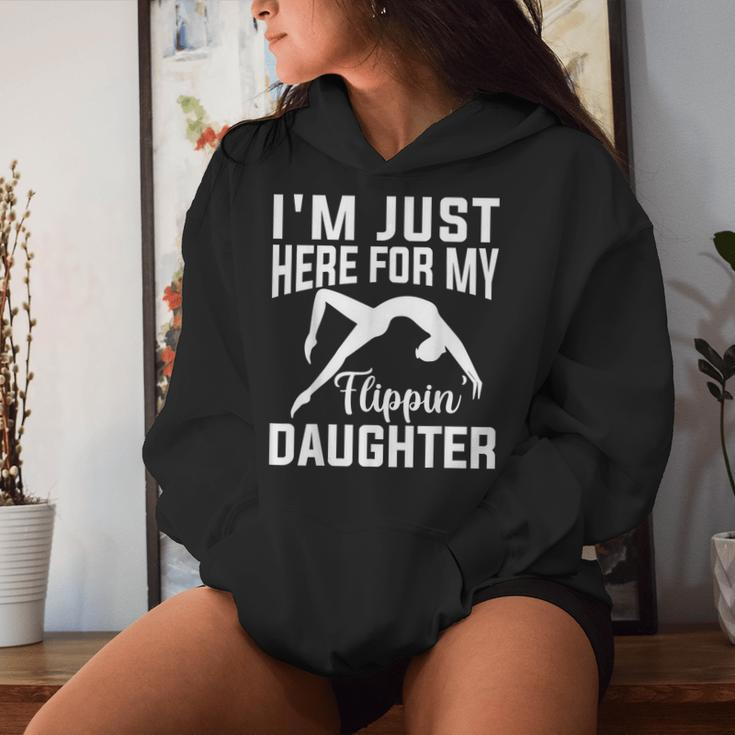 I'm Just Here For Flipping My Daughter Gymnastic Mom Dad Women Hoodie Gifts for Her
