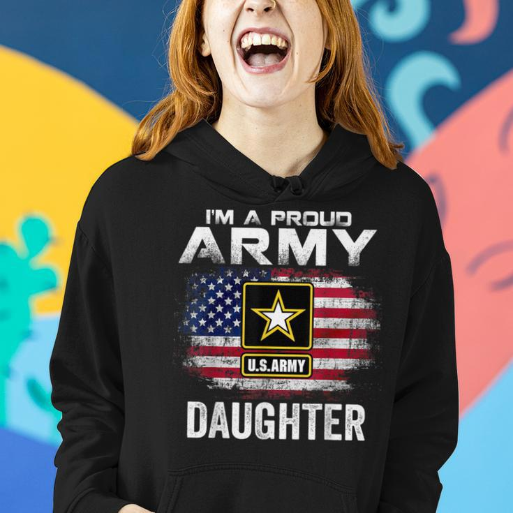 I'm A Proud Army Daughter With American Flag Veteran Women Hoodie Gifts for Her