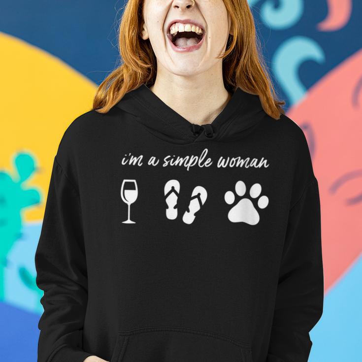 I'm A Simple Woman Wine Flip Flops Dog Paw Cute Women Hoodie Gifts for Her