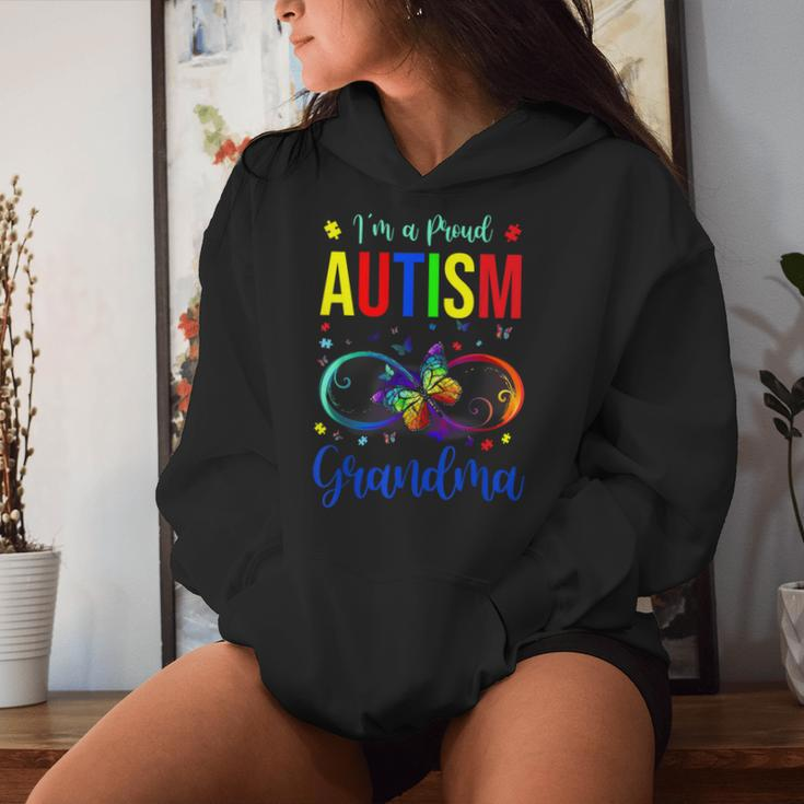 Infinity Im A Proud Grandma Autism Awareness Butterfly Women Hoodie Gifts for Her