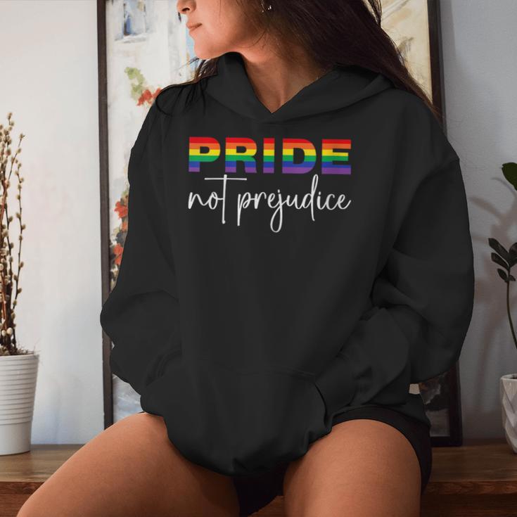 Inspirational Gay Pride Lgbt Quotes Pride Not Prejudice Women Hoodie Gifts for Her