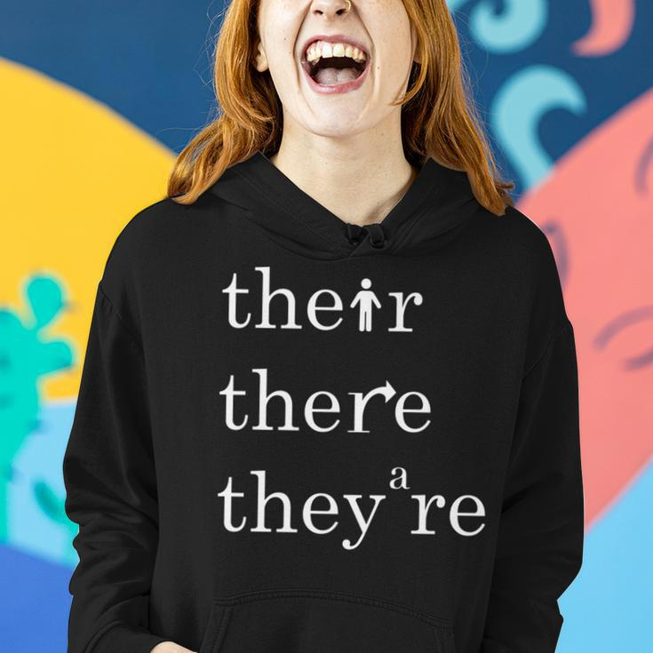 Their There And They're English Teacher Correct Grammar Women Hoodie Gifts for Her