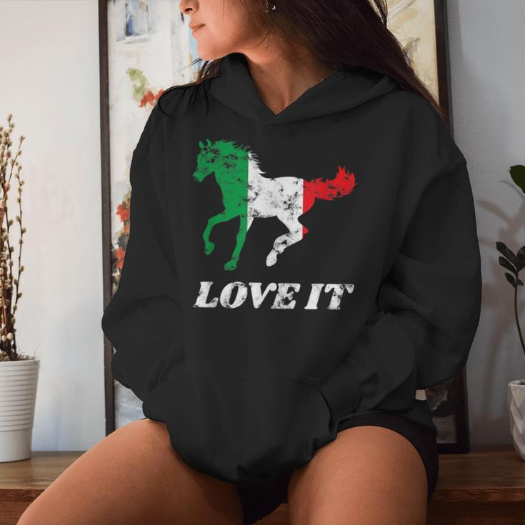 Italian Horse Riding Horseback Rider Equestrian Pony Hooves Women Hoodie Gifts for Her