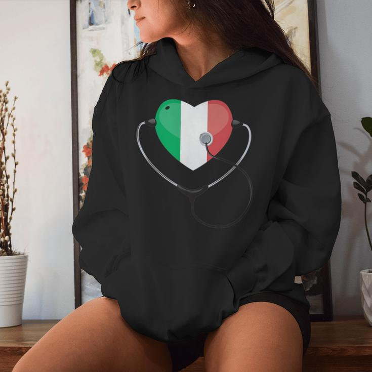 Italian Nurse Doctor National Flag Colors Of Italy Medical Women Hoodie Gifts for Her