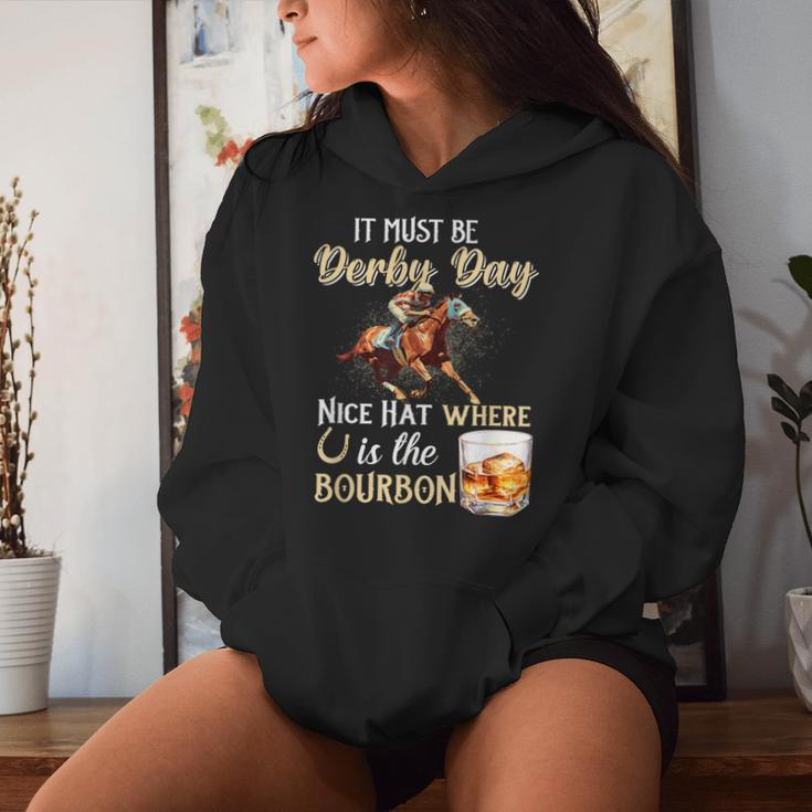 It's Must Be Derby Day Bourbon Horse Racing Women Hoodie Gifts for Her