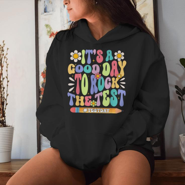 It's A Good Day To Rock The Test Groovy Testing Motivation Women Hoodie Gifts for Her